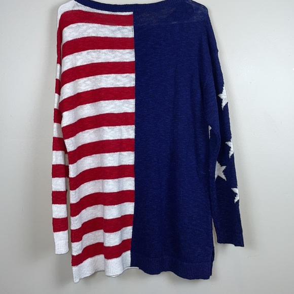 Talbots Medium Longsleeve knitted American Flag Top - Picture 4 of 6
